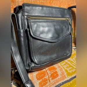 Fossil Black Leather Crossbody